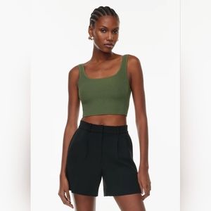 Aritzia Babaton Sculpt Knit Squareneck Cropped Tank
